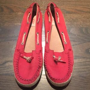 UGG Chivon red espadrille boat shoe loafers